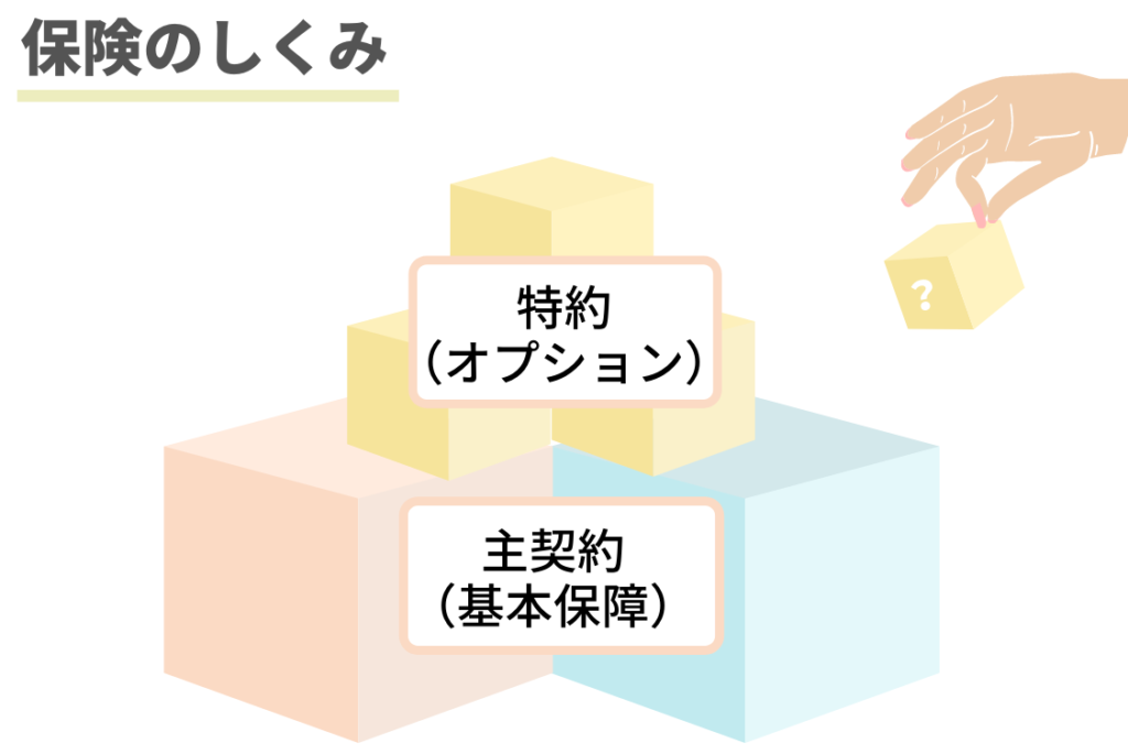 保険の仕組み　主契約と特約